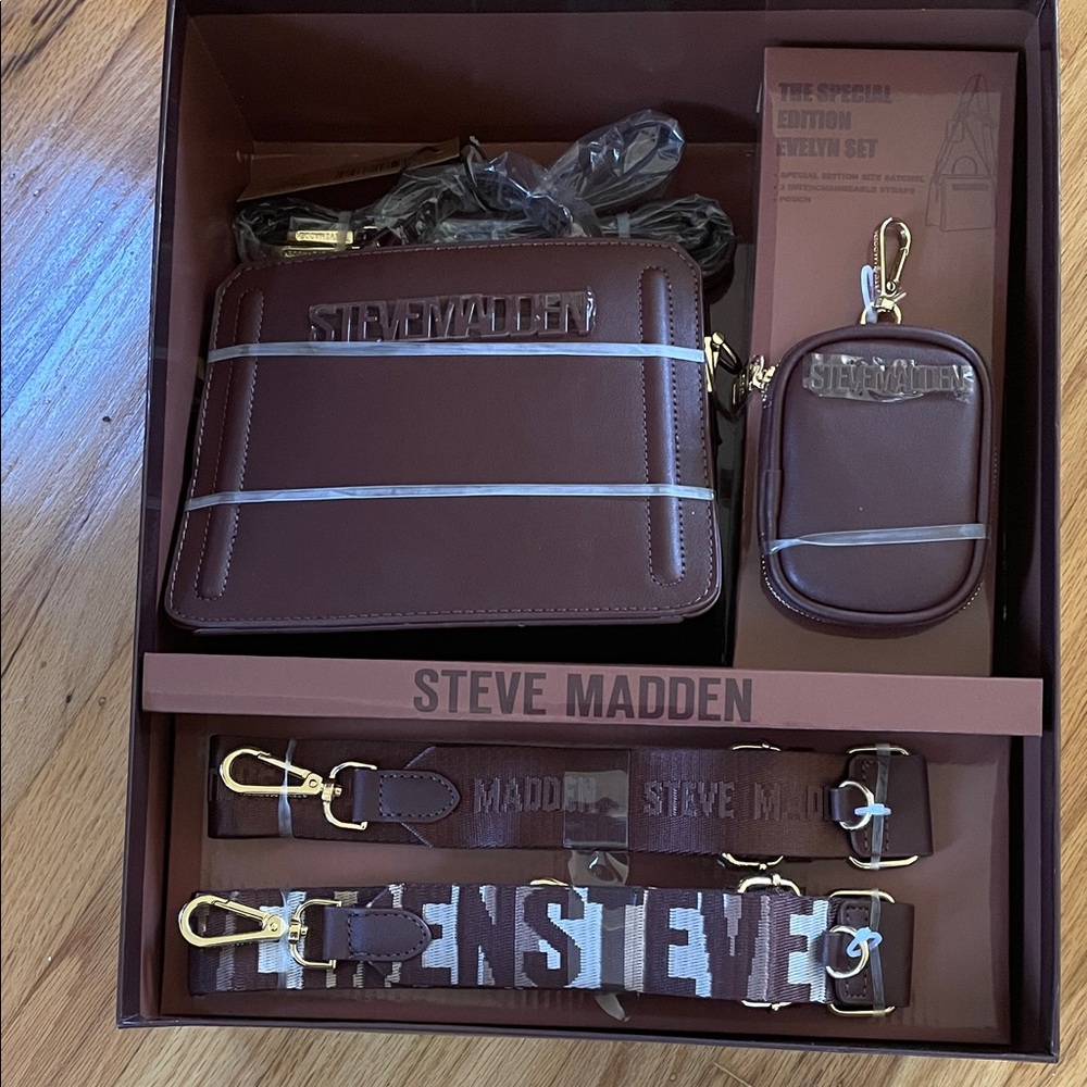 NEW Steve Madden Dark Brown Belt Bag Set SPECIAL edition Evelyn set